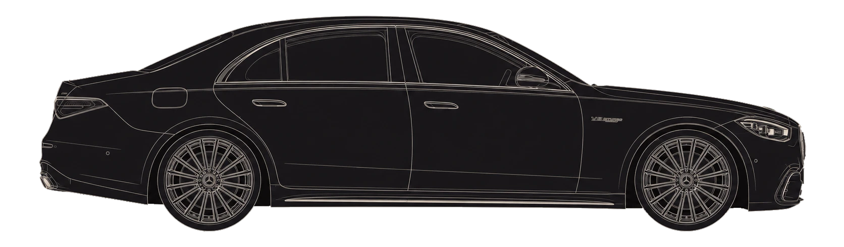 Mercedes-AMG S 63 tehniline blueprint